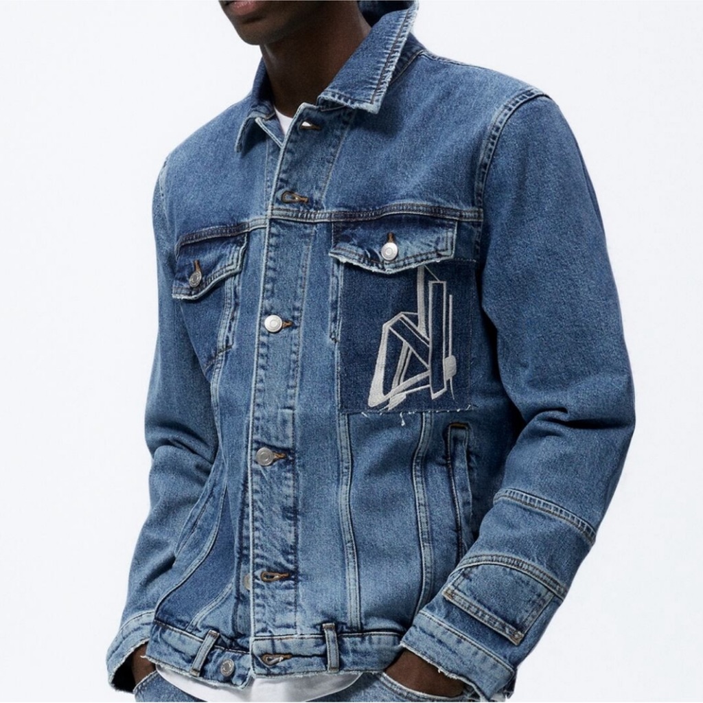 Zara Denim Patchwork Jean Jacket Size Small Nwt